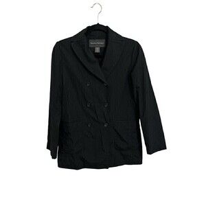 Banana Republic Pea Coat Rain Jacket Size XS Womens Black Long Sleeve Collated